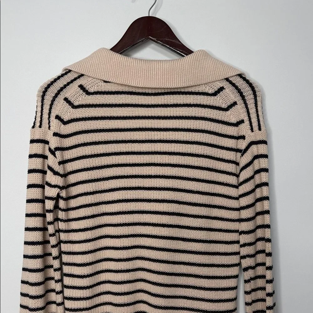 J. Crew Relaxed collared sweater in stripe XS